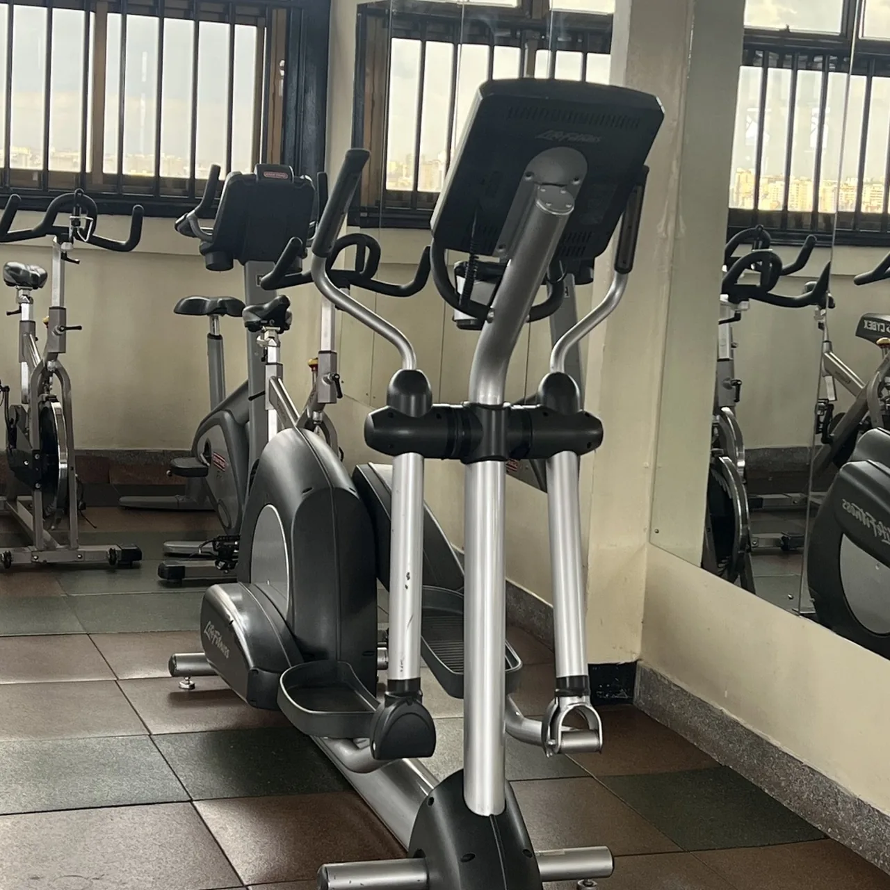Cardio floor with ellipticals and spin bikes